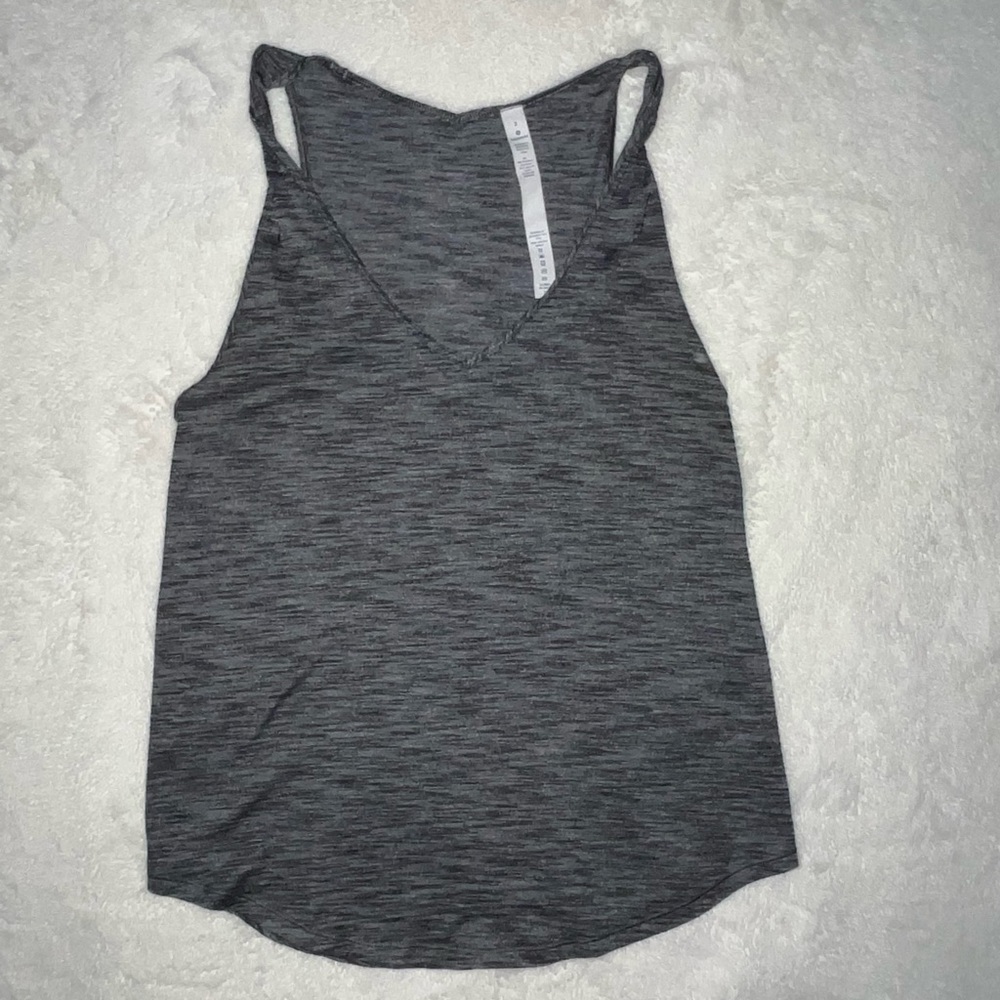 Lululemon tie strap tank top dark heather grey (size 2)